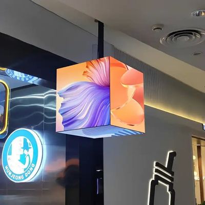 Commercial HD IP31 5 Seiten Led Magic Cube Display mit individuell angepasstem Eisen Schrank