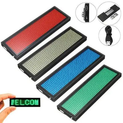 Anpassbares Led Scrolling Name Badge, 12x48 Pixel Led Name Tag für Ereignisse